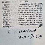 Crónica. Admiraba a Hitler