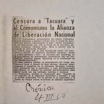 Crónica. Censura a Tacuara y al comunismo la Alianza de Liberación Nacional