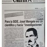 Clarín Año XVII N° 896. Para la SIDE, Josef Mengele era un científico y hacía 