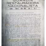 Restauración Año 2 N° 3 Órgano de difusión de la Guardia Restauradora Nacionalista